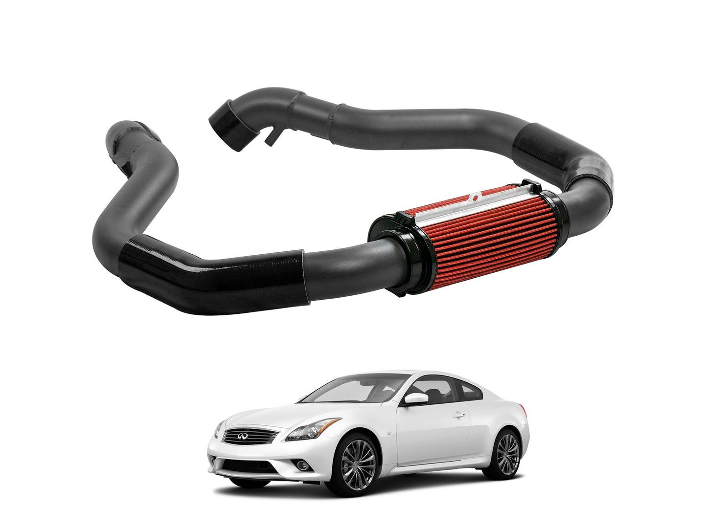 2014-2016 Infiniti Q60 3.7L V6 VQ37VHR Long Tube Cold Air Intake